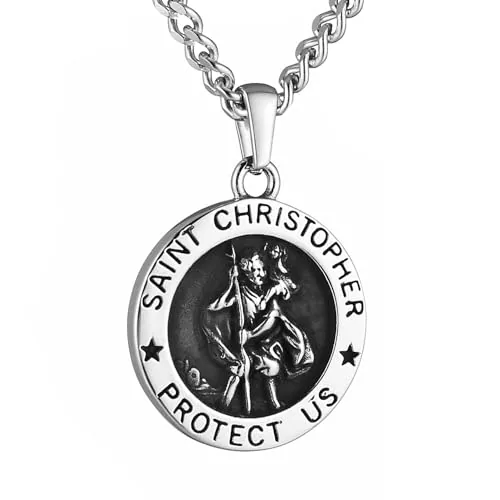 Saint Christopher Pendant, stainless steel