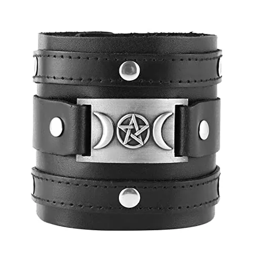 Viking Cuff Bracelet, leather