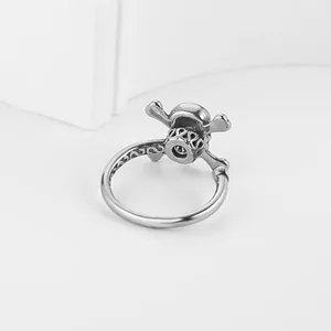 Skull Fidget Spinner Ring, stainless steel, another view
