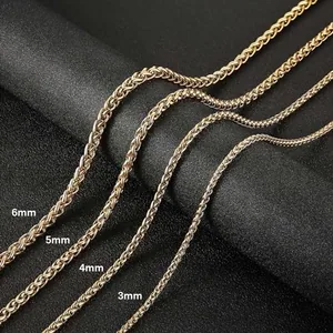 Chain, stainless steel, wheat link, 3 mm, another view
