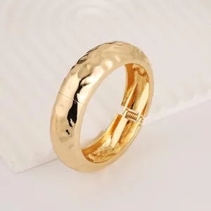 Chunky Cuff Bracelet, gold-plated steel, another view