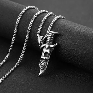 Skull Head Pendant, stainless steel, another view