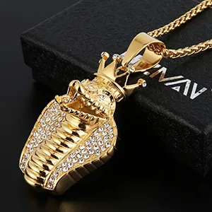 Inlay Egypt Cobra Pendant, gold-plated steel, gold, another view