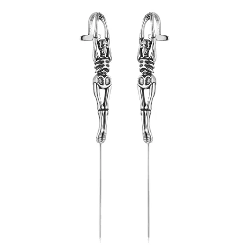 Skeleton Skull Stud Earrings, stainless steel
