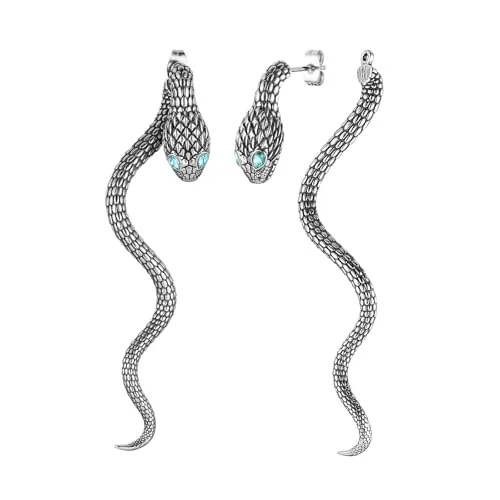 Snake Stud Earrings, stainless steel