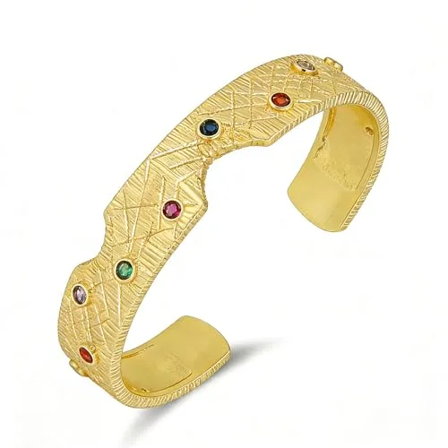 Irregular Wavy Edge Bangle, gold-plated steel, gold