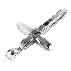 Cross Pendant, stainless steel, silver, another view