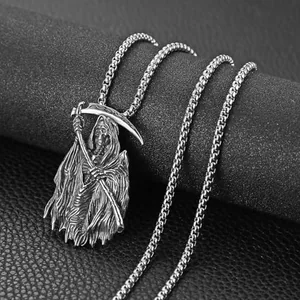Grim Reaper Pendant, stainless steel, another view