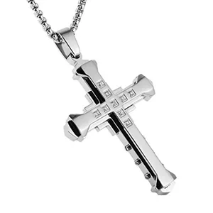Religion Pendant, stainless steel, silver, another view