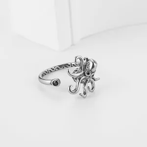 Octopus Fidget Spinner Ring, stainless steel, another view