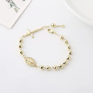 Virgin Mary Cross Rosary, gold-plated steel, another view