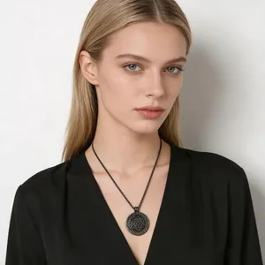 Seal Solomon Six-Pointed Pendant, stainless steel, black, another view