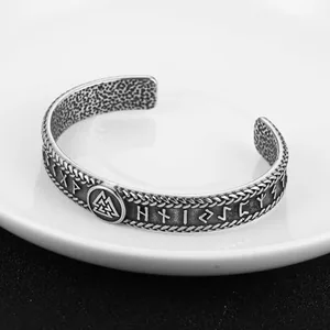 Viking Valknut Odin Bangle, stainless steel, 11 mm, another view