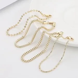 Beaded Bracelet, gold-plated steel, Cuban chain, pack of 4, gold, another view