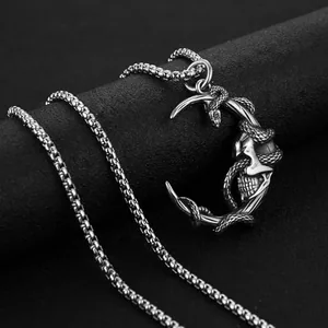 Snake Pendant, stainless steel, another view