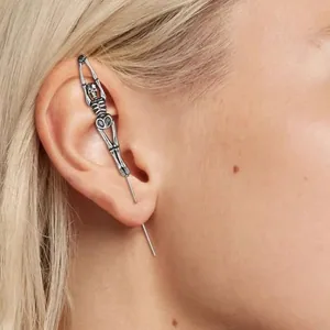 Skeleton Skull Stud Earrings, stainless steel, another view