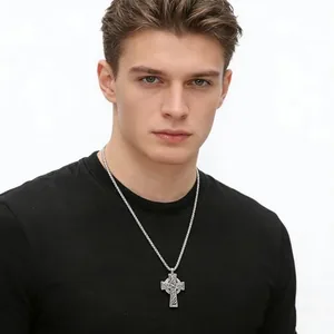 Celtic Cross Pendant, stainless steel, another view