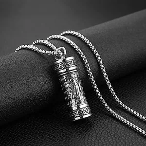Knights Templar Cremation Pendant, stainless steel, another view