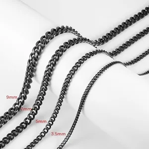 Chain, stainless steel, Cuban link, 9 mm, another view