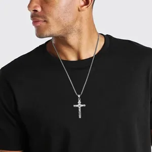 Jesus Crucifix Cross Pendant, stainless steel, another view