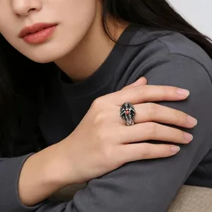 Medusa Ring, stainless steel, another view