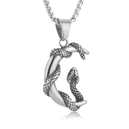 Snake Pendant, stainless steel