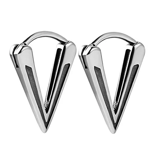 Bike Punk Hoop Earrings, stainless steel