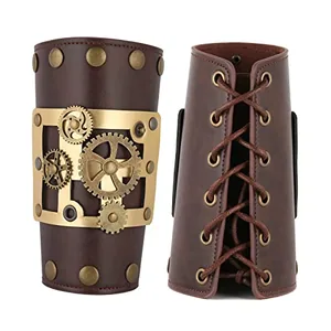 Steampunk Bracers, leather, another view
