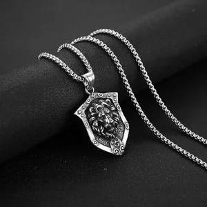 Lion Head Pendant, stainless steel, another view