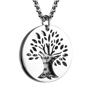 Tree Of Life Pendant, stainless steel, silver, another view