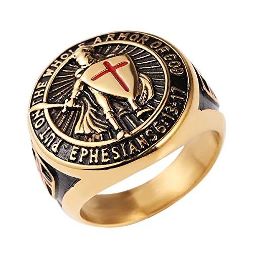 Knights Templar Ring, stainless steel