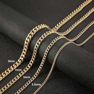 Chain, stainless steel, Cuban link, 3.5 mm, another view