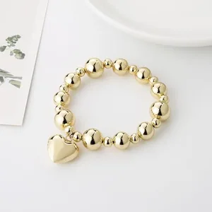 Beaded Bracelet, gold-plated steel, gold, another view