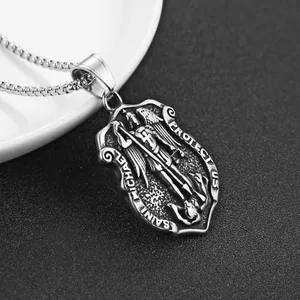 Saint Michael Pendant, stainless steel, another view