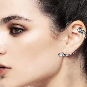 Skeleton Ear Cuffs, stainless steel, another view