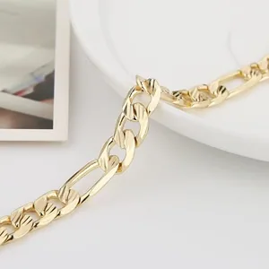 Finish Bracelet, gold-plated steel, Figaro chain, gold, another view