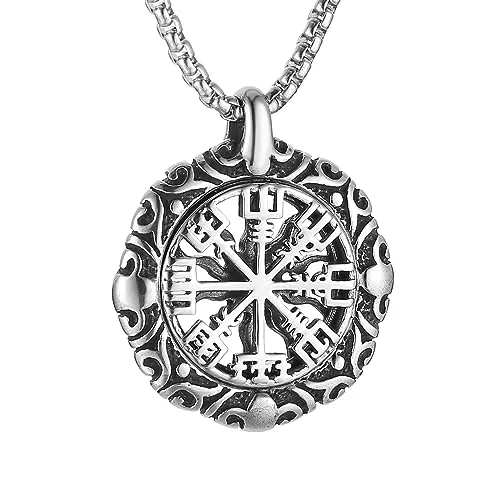 Viking Vegvisir Norse Pendant, stainless steel