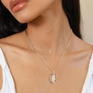 Virgin Mary Prayer Pendant, gold-plated steel, gold, another view