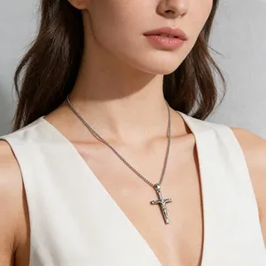 Crucifix Pendant, stainless steel, another view