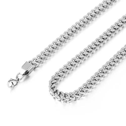 Chain, stainless steel, Franco link, 16–30 in, 3–6 mm