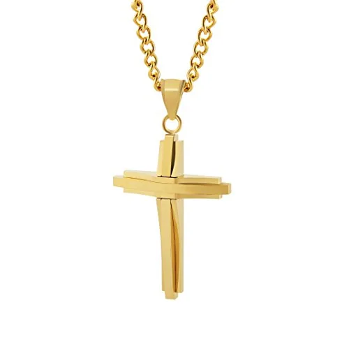Cross Pendant, stainless steel, silver