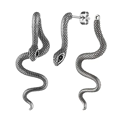 Snake Stud Earrings, stainless steel