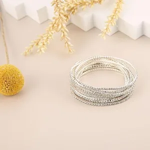 Tennis Stretch Bracelet, gold-plated steel, pack of 10, another view