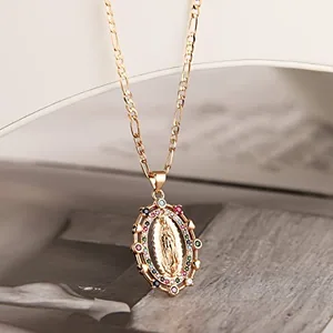 Virgin Mary Prayer Pendant, gold-plated steel, gold, another view