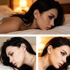 Ear Cuffs, gold-plated steel, pack of 3, silver, another view