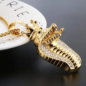 Inlay Egypt Cobra Pendant, gold-plated steel, gold, another view