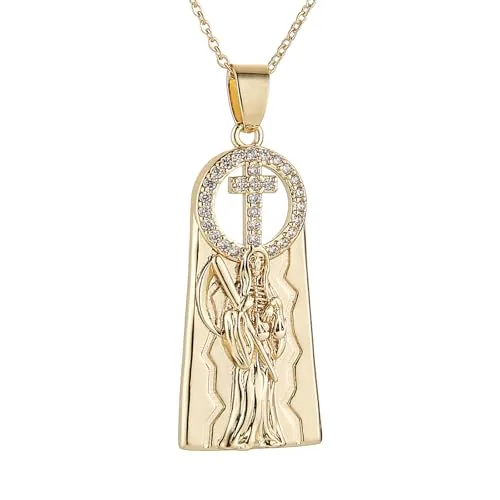 Grim Reaper Pendant, gold-plated steel, gold