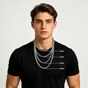 Chain, stainless steel, Franco link, 16–30 in, 3–6 mm, another view