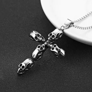 Skull Cross Pendant, stainless steel, another view