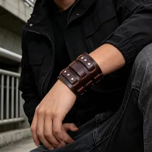 Bangle, leather, another view